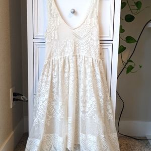 Boho romantic lace layered dress